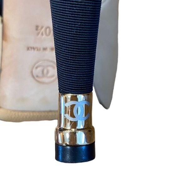 Chanel Cap Toe Slingback Black and Nude Heels - Picture 8 of 11